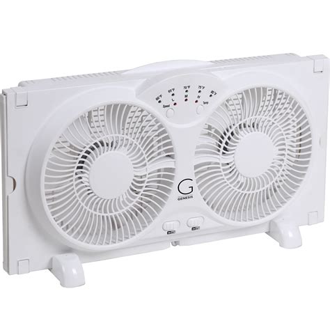 reversible window fan with thermostat